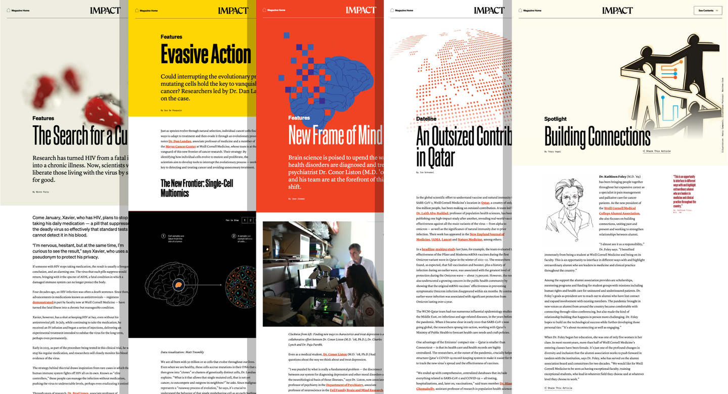 Fast Spot IMPACT the Weill Cornell Medicine Magazine Website Redesign & Digital ...