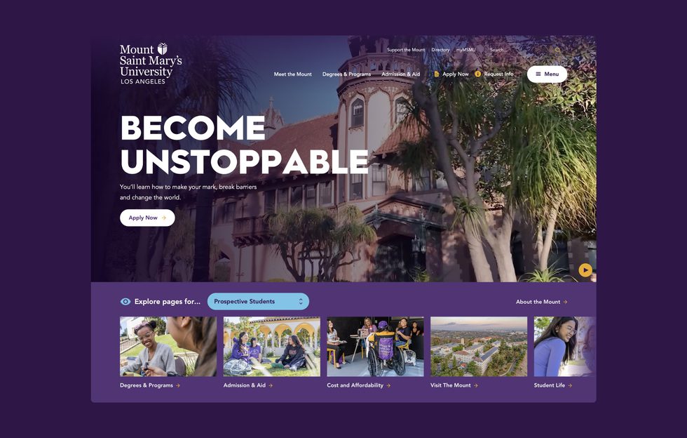 Fast Spot Mount Saint Mary's University, LA Website Redesign | Higher Ed Case ...
