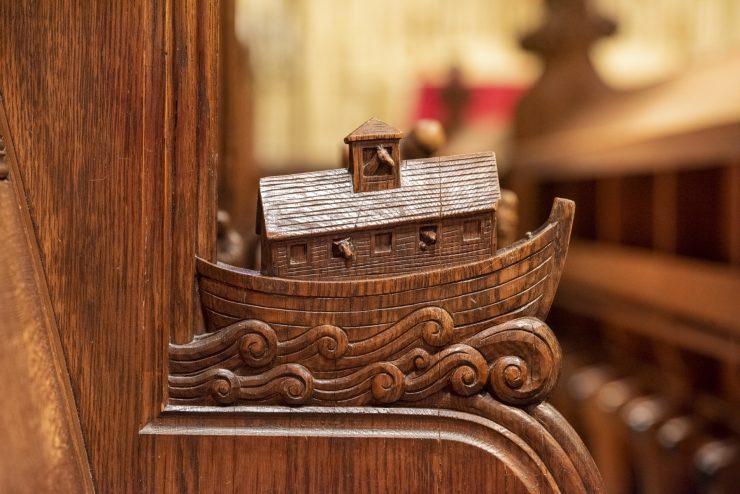 Indoor great choir detail noahs ark wood 2021 740x494